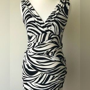 Black and white mini dress